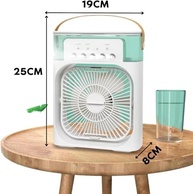 Ventilador Portátil Mesa 3 Velocidades + Mini Ar Condicionado Umidificador com LED RGB - imagem 2