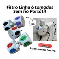 Filtro de Linha Portátil 5 Tomadas 10A Sem Fio com Proteção contra Sobrecarga | Ideal para Casa e Escritório - imagem 5