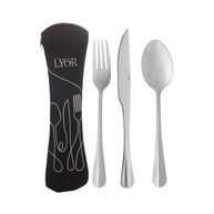 LYOR - Estojo de Neoprene com 3 Talheres Positano em Aço Inox | Conjunto Portátil e Elegante - imagem 2
