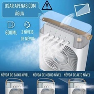 Mini Ventilador de Mesa com Função Ar Condicionado Portátil USB - Climatizador e Umidificador com Luz LED Bivolt - imagem 5