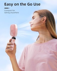 Koonie Ventilador Portátil Recarregável com Display Digital, 5 Velocidades, Ajustável 90°, Ideal para Ambientes Internos e Externos - imagem 3
