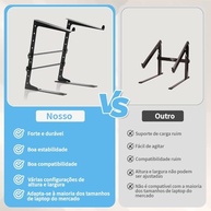 Suporte Portátil Ajustável para Laptop DJ – Altura e Ângulo Personalizáveis - imagem 4