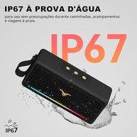 Caixa de Som Bluetooth 40W: Graves Potentes, IP67, TWS e Luzes LED | Portátil e à Prova d'Água - imagem 5