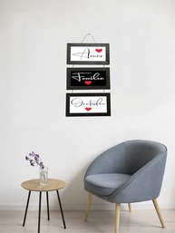 Kit 3 Quadros Decorativos com Frases Inspiradoras em Português | Molduras Pretas e Cordas - imagem 5