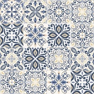 Adesivo de Azulejo Português Azul Real 15x15 cm - Kit com 18 Unidades para Decoração de Cozinha - imagem 1