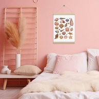 Moldura para Pôster Preppy Beach Seashell Starfish 30,5x40,6cm - Decore com Estilo Temático Marinho - imagem 3