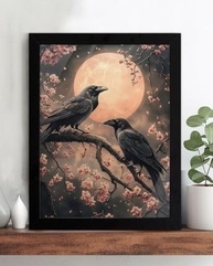 Pôster Gothic Ravens Dark Academia - Arte Emoldurada 15x20cm para Decoração de Parede e Mesa - imagem 5