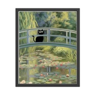 Arte Estética de Parede Gato Monet - Pôster Vintage Engraçado com Nenúfares | Decoração Moderna para Casa (20x25cm) - imagem 2