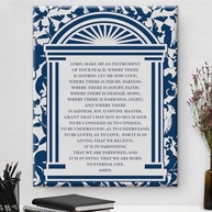 Arte de Parede Cristã com Versículo Bíblico | Pôster em Tela Decorativo com Ordem de São Francisco | Decoração Religiosa para Casa - imagem 2