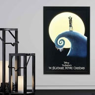 Pôster Emoldurado The Nightmare Before Christmas - Jack e Sally em Madeira MDF para Decoração de Parede - imagem 3