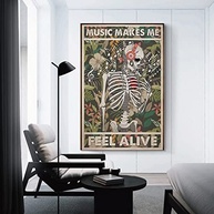 Pôster de Música com Arte de Caveira - Decoração Moderna para Quarto e Sala 50x76cm - imagem 3