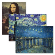 Pacote com 3 Pôsteres de Obras de Arte Clássicas - Mona Lisa, Noite Estrelada e Sobre o Ródano - Impressões Laminadas 45,72x61cm - imagem 1