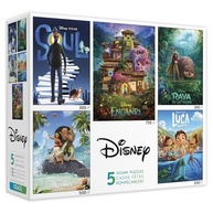 Ceaco Disney Movie Posters - Quebra-Cabeças 5 em 1 com Encanto, Moana, Luca, Soul e Raya - 300, 500 e 750 Peças - imagem 1