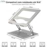Suporte para Notebook Ajustável em Aço - Melhore Postura e Produtividade - imagem 3