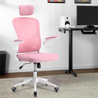 Cadeira Ergonômica de Escritório com Estofado Mesh Rosa - Conforto e Postura Ideal - imagem 1