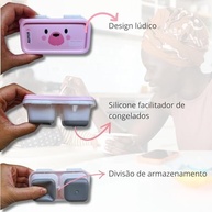 Pote de Papinha para Congelar com 2 Compartimentos 150ml - Rosa Azul BPA Free - imagem 4