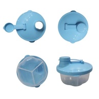 Porta Leite em Pó com 3 Compartimentos - Pote Dosador Hermeticamente Fechado para Bebês (Azul) - imagem 5