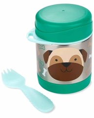 Pote Térmico Skip Hop Zoo Cachorro Pug com Talher Embutido - 325ml, Aço Inox, Livre de BPA - imagem 2