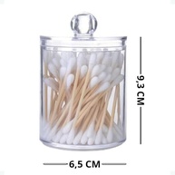 Pote Organizador de Acrílico com Tampa - 6,5x9,3 cm | Kit com 2 Unidades para Cotonetes, Algodão e Acessórios de Beleza - imagem 1
