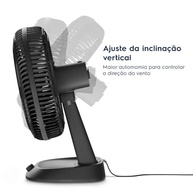 Ventilador de Mesa Electrolux 40cm Efficient DuoForce Air+ Cinza – Potência e Silêncio em um Design Moderno - imagem 5