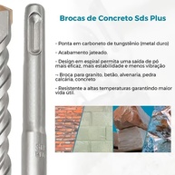 Broca Videa SDS Plus 16mm: Perfure Concreto com Potência! - imagem 2