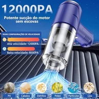 Aspirador de Pó Portátil 2 em 1: Limpeza Profunda para PC, Carro e Casa com 12000 PA de Potência - imagem 4