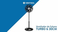 Ventisol Ventilador Oscilante Coluna Turbo 6 Pás 30cm 220V - Potência e Conforto Silencioso - imagem 2