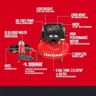 CRAFTSMAN Kit Combo Pregador Brad 18 GA e Compressor de Ar Portátil - Potência e Praticidade! - imagem 4
