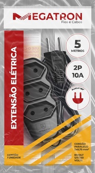 Extensão Elétrica 3 Tomadas 5m Preto - Potência e Segurança para Sua Casa - imagem 1
