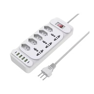 Régua de Energia 5 Tomadas + 3 Universais + 6 USB (2C) 2m 2500W Branca - Organize e Potencialize seu Espaço! - imagem 1