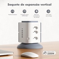 Torre de Tomadas 9+4+1 USB Rápido: Potencialize sua Conexão com Segurança e Estilo - imagem 4