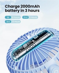 Ventilador Portátil Gaiatop 360° Recarregável USB - Silencioso, Potente e Compacto - imagem 5