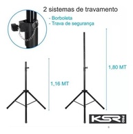 Caixa de Som Ativa KSR K815 15" USB Bluetooth + Tripé Profissional: Som Potente e Versátil! - imagem 5
