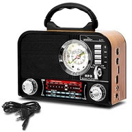Rádio Retrô Bluetooth Marrom - Design Vintage com Som Potente e Funções Modernas - imagem 2