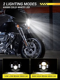 Farol LED 17,8cm para Harley Davidson: Iluminação Potente e Segura (DOT) - imagem 3