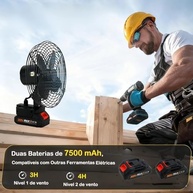 Ventilador de Mesa Hivento 20cm com Bateria 15000mAh - Potente, Portátil e Versátil para Casa e Acampamento - imagem 4