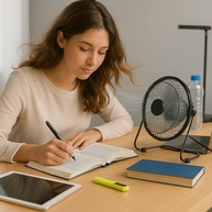 Mini Ventilador USB de Mesa Silencioso em Metal – 360° Potente e Compacto para Casa, Escritório e Viagens - imagem 3