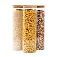 Potes de Vidro 2L com Tampa de Bambu: Organize com Estilo! - imagem 1