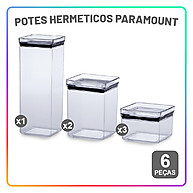 Potes Herméticos 6 Peças com Travas - Ideal para Marmitas e Mantimentos - imagem 1