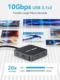 Hub USB-C ACASIS 10Gbps: Expansão Completa com HDMI 4K 60Hz e Power Delivery 100W - imagem 5