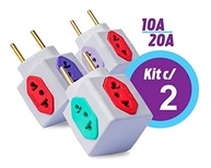 Kit 2 Adaptadores de Tomada Benjamim Power Cubo Giratório 4 Entradas Bivolt 10A/20A - imagem 4