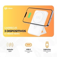 Power Bank Indução 10.000mAh Turbo 22.5W Ultra Rápido com Suporte Dobrável - Universal Android/iOS - imagem 4