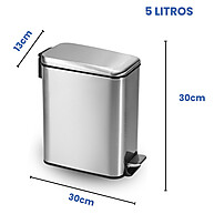 Lixeira Inox 5L com Pedal: Elegância Powermaid - imagem 2