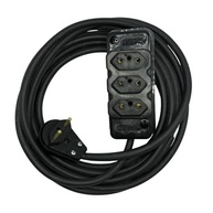 Extensão Elétrica Industrial 5m Cabo PP 2x2.5mm com 3 Tomadas - Alta Resistência - imagem 2