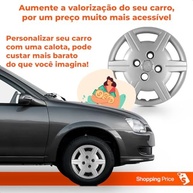 Kit 4 Calotas Corsa Classic Aro 13 Prata Grid - Cubo Baixo (2011-2015) - imagem 5