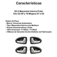 Maçaneta Interna Clio/Mégane: Kit 4 Prata - imagem 2