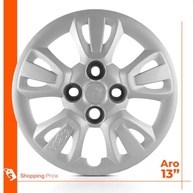 Kit 4 Calotas Uno Way Aro 14 Prata Grid - Design Grid Cubo Baixo - imagem 4