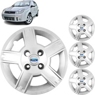 Jogo 4 Calotas Aro 14 Ford Fiesta 2004-2012 Prata Resinado Grid - Estilo e Proteção - imagem 1