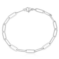 Pulseira Cadeado Fina Aço Inox Cirúrgico Prata - imagem 1