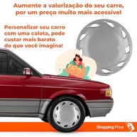 Kit 4 Calotas Gol Parati Cl Aro 13 1992-1994 Prata Grid - Design Esportivo e Proteção - imagem 5